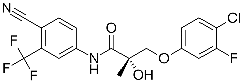 Molecular structure and chemical bond diagram of research compound S23 showing fluorine, chlorine, nitrogen and oxygen atoms