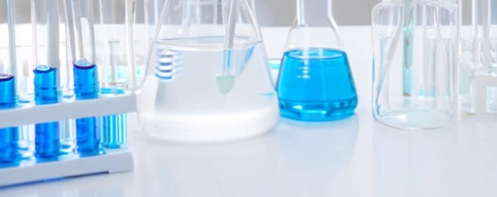 GHK-cu copper peptide on a lab table